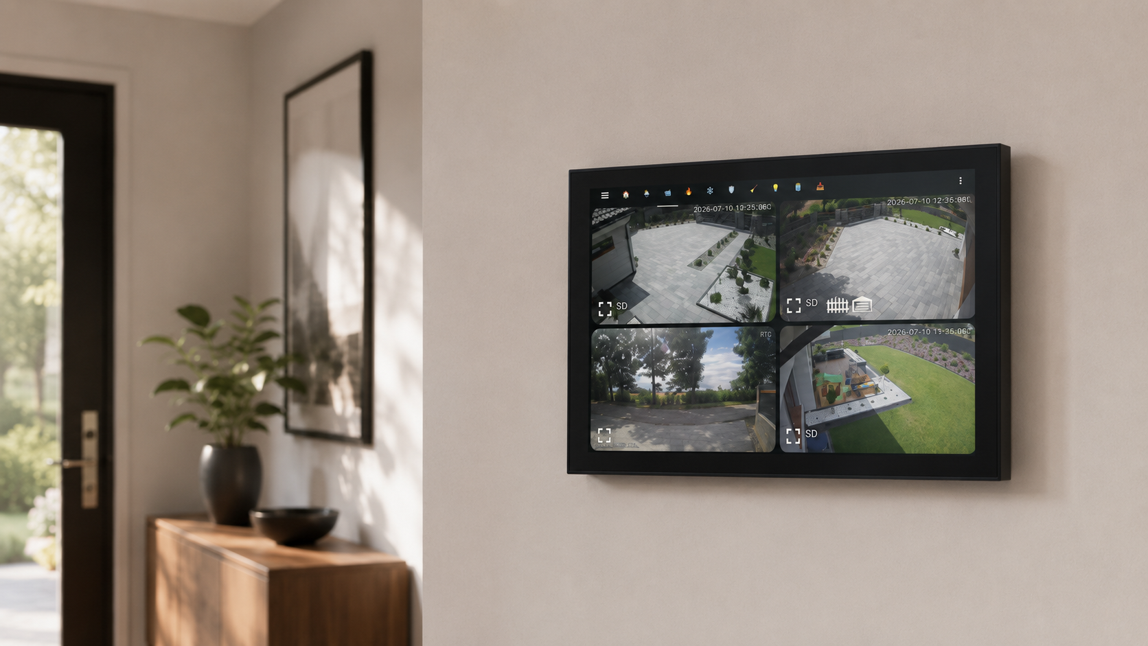 Wallpanel S8 mounted on a wall in a bright interior